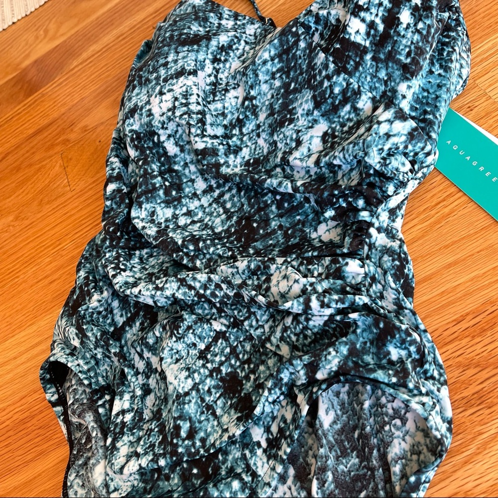 Aqua Green One Piece Swimsuit NWT - Picture 4 of 10